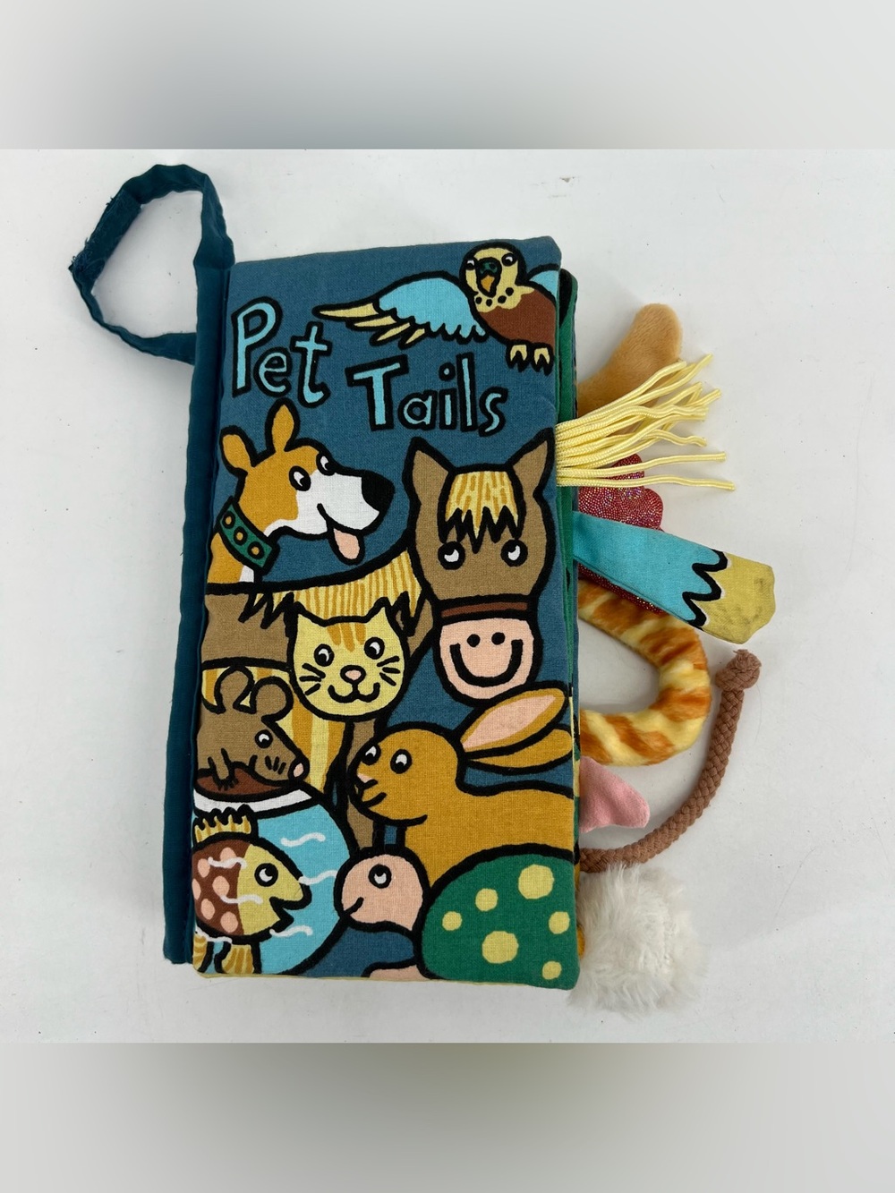 Jellycat Pet Tails Activity Book  Infant baby Fabric Sensory Retired Preowned